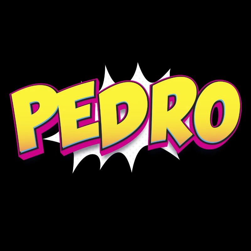 Pedro Benutzerdefinierter Name Comic-Buch-Stil Pop Art, Pedro