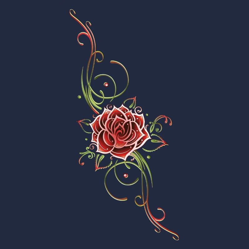 Filigree Tribal with large rose