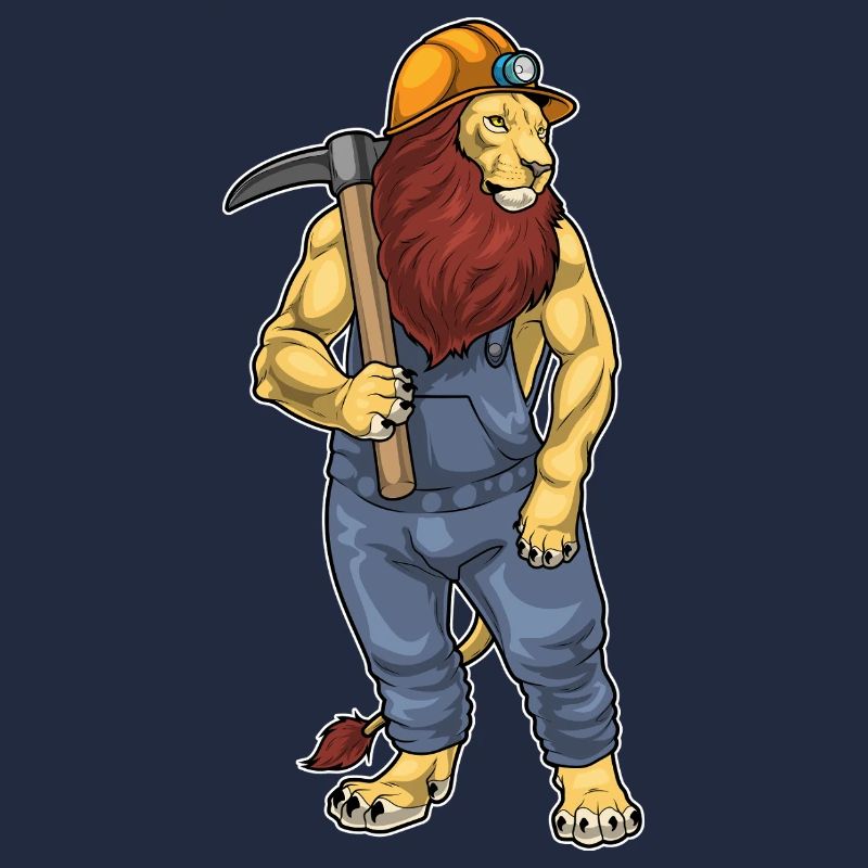 Mine de pioche de mineur de lion