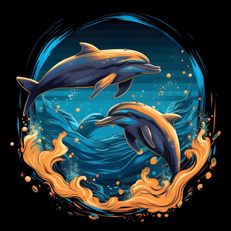 Dophines dans la mer