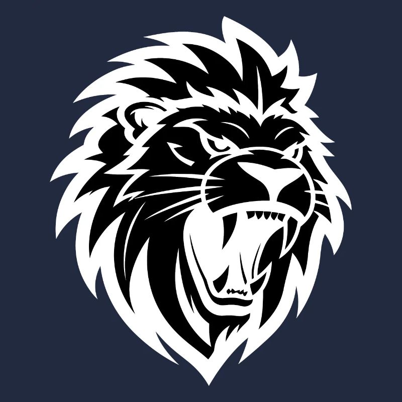 Roaring Lion Head Tattoo Style Elegant Mane