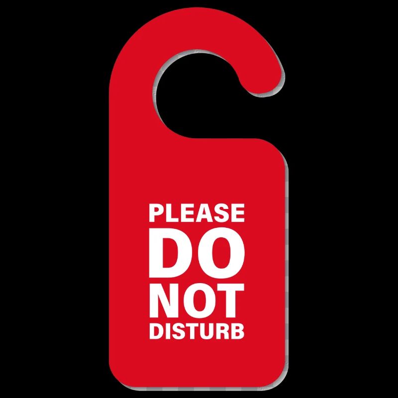 Please do not disturb sign in red