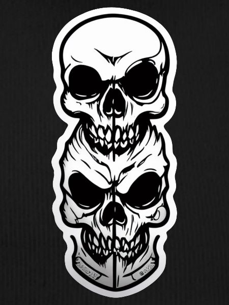 Double Skull -Metal - Halloween