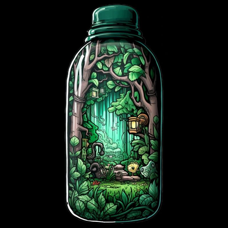 Dessin de bouteille de jungle