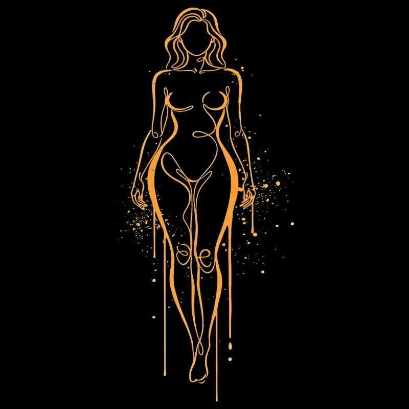 Art de lignes féminin abstrait or