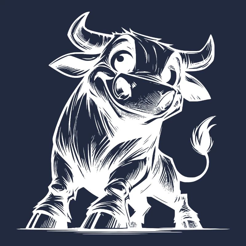 Dessin de taureau au crayon avec des cornes géantes