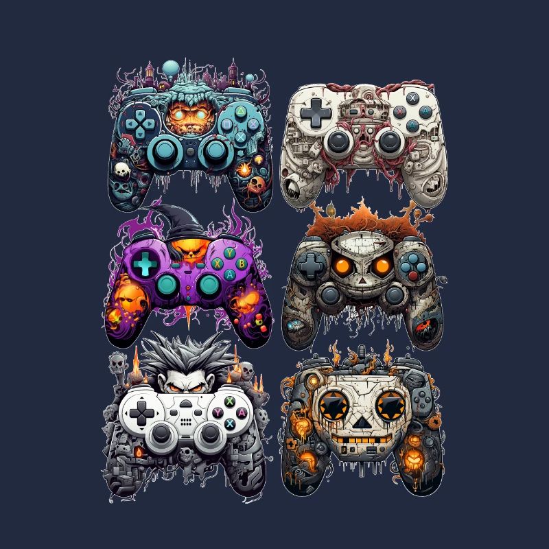 Ensemble de manette de jeu drôle d’Halloween