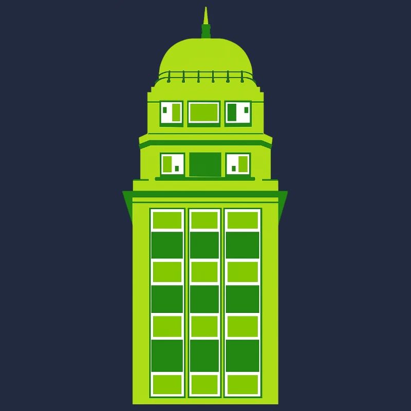 Retro Green Tower Clock