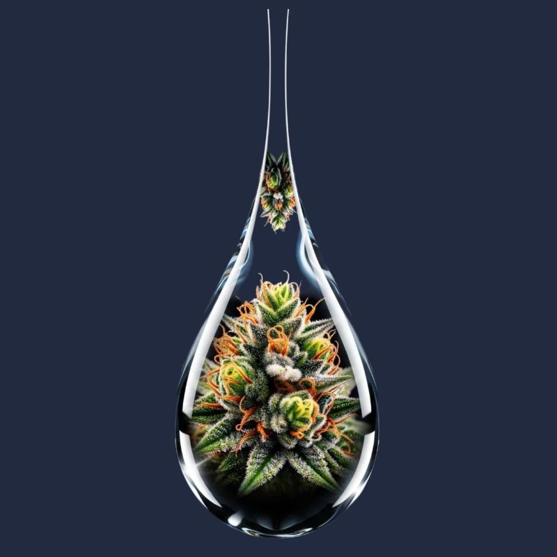 Cannabisbud im Glastropfen - Hanf - Weed