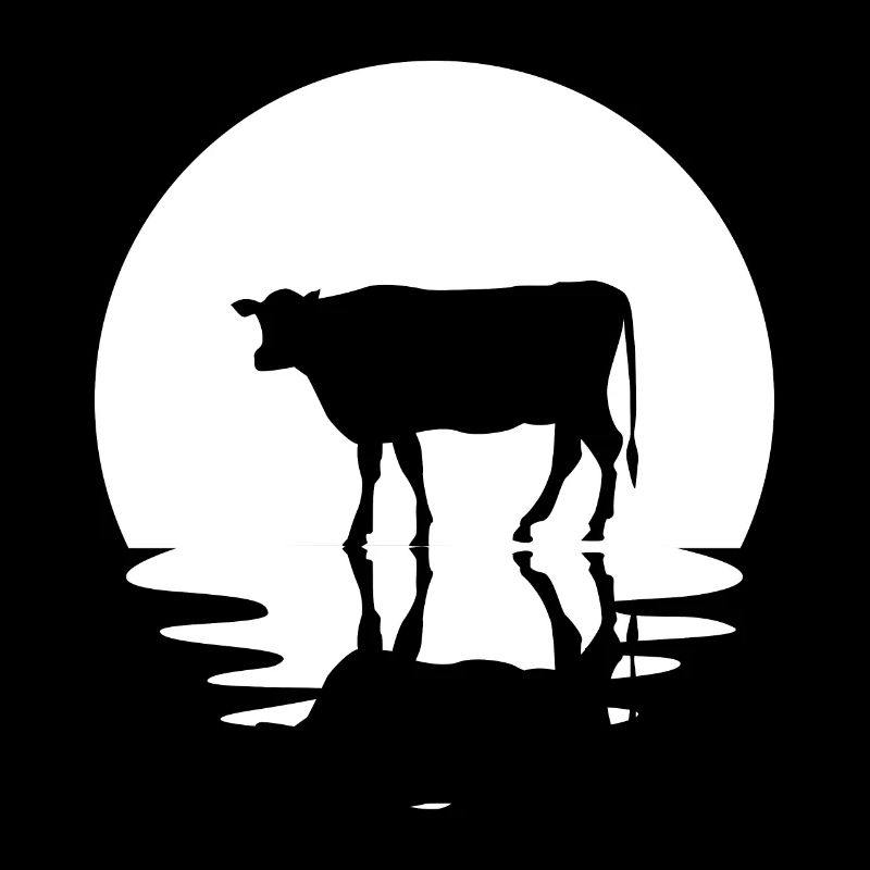 Cercle et réflexion - Vache -