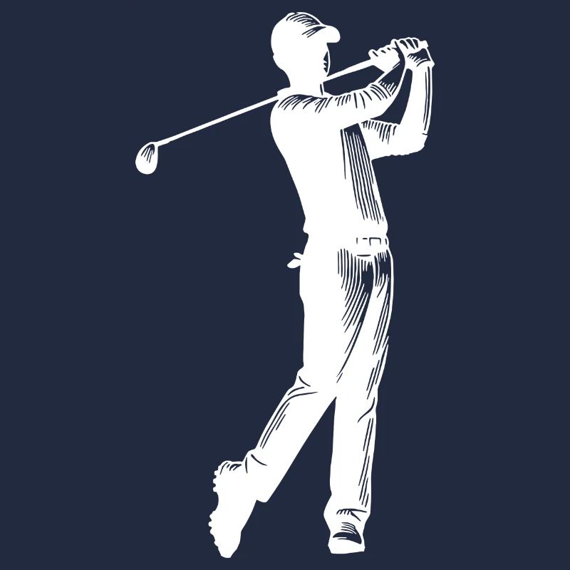 Golf player hits sport ball on golf course