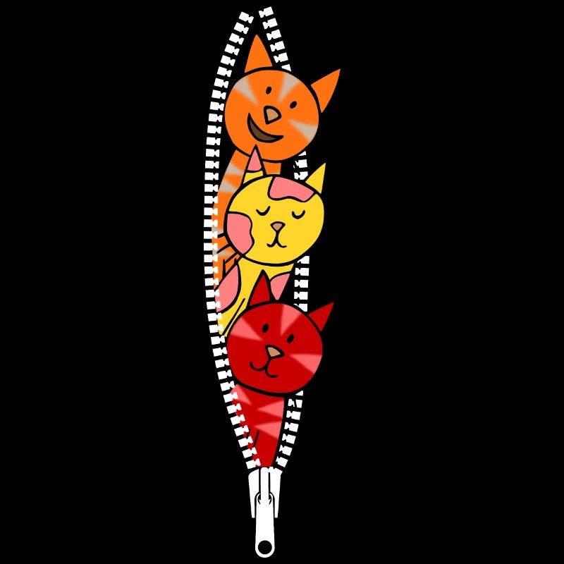 Cats look through a zipper