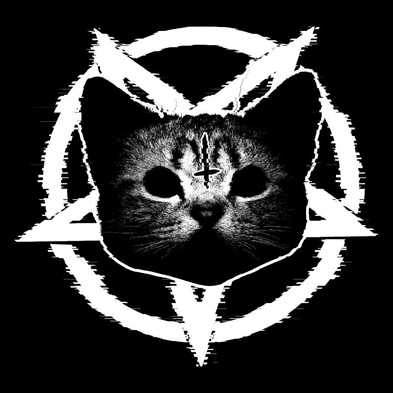 Chat satanique dans Pentagramme