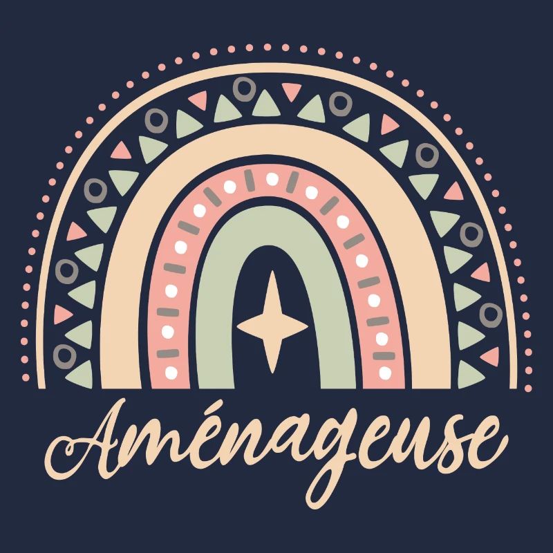 Cadeau Aménageuse. Boho Rainbow aménageuse.