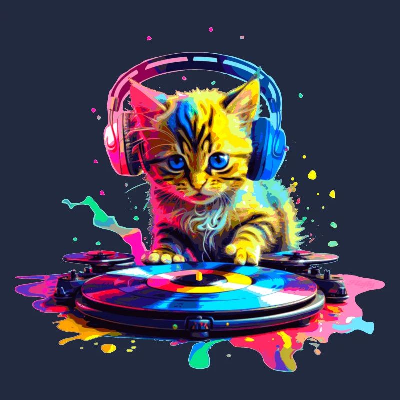 Kätzchen DJ - Regenbogen