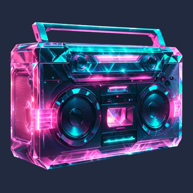 Boom box Cassettenrecorder retro wave