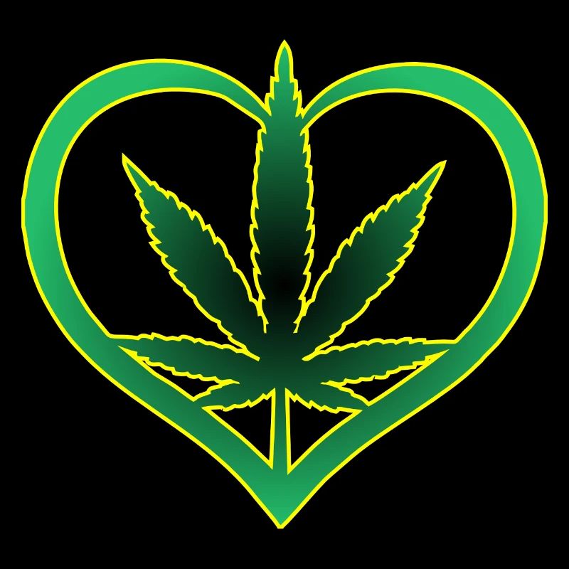 Herz mit Cannabisblatt - Weed - Marihuana - Hanf