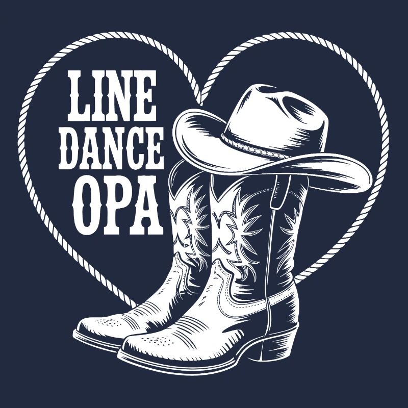 Line Dance Opa Cowboy Boots Herz
