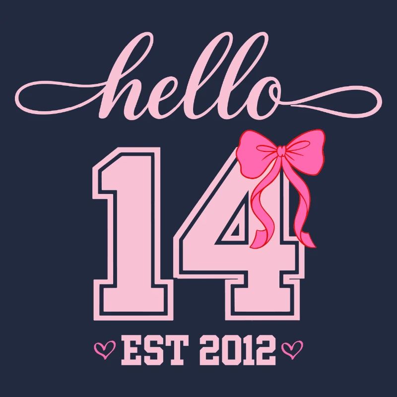 Hello 14 Est 2012 Mädchen Geburtstag Design