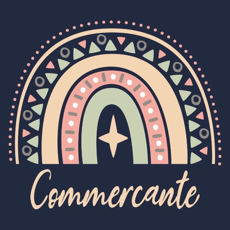 Cadeau Commerçante. Boho Rainbow commerçante.