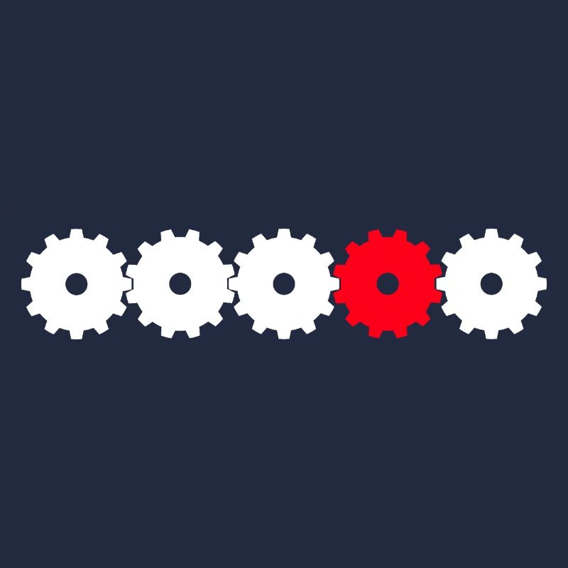 Gears in white and red
