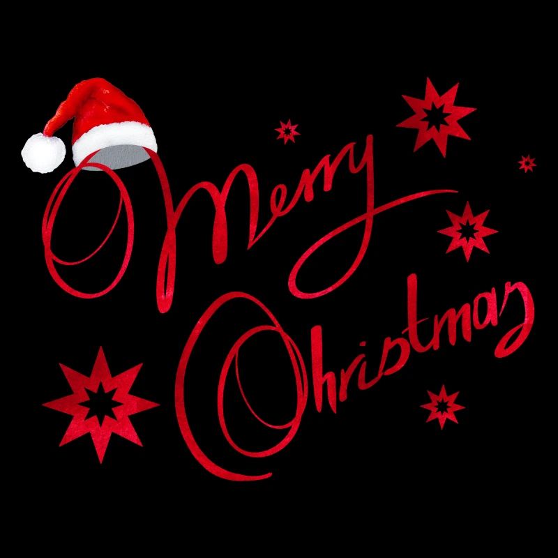 Joyeux Noël texte et bonnet de Père Noël rouge.