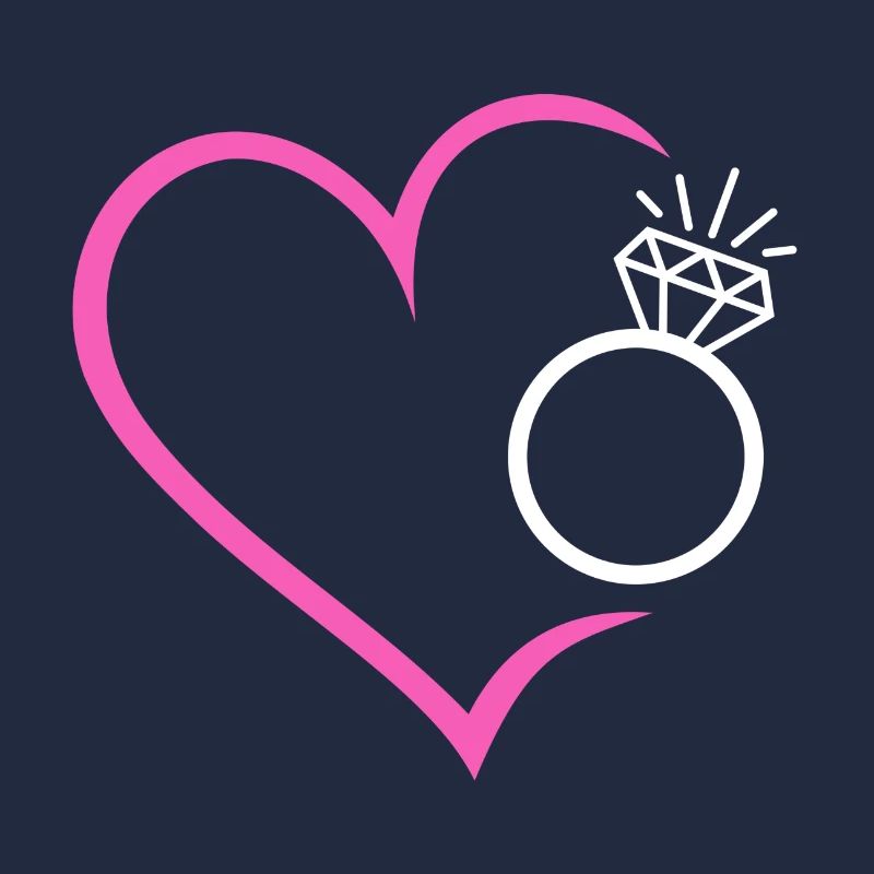 Herz mit Diamantring Ehering Ring Hochzeit Braut