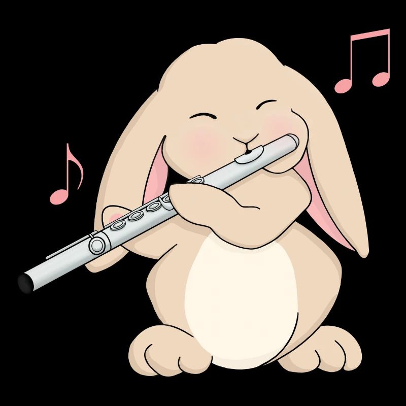 Joueur de flûte de lapin mignon, Kawaii Lop Eared abbitR