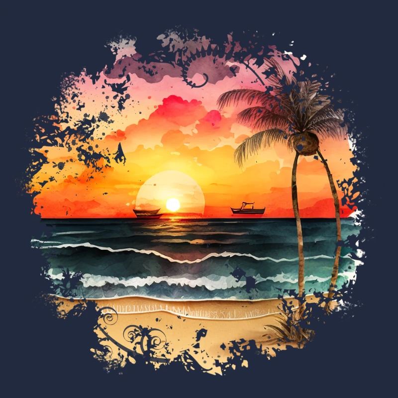Coucher de soleil sur la plage tropicale