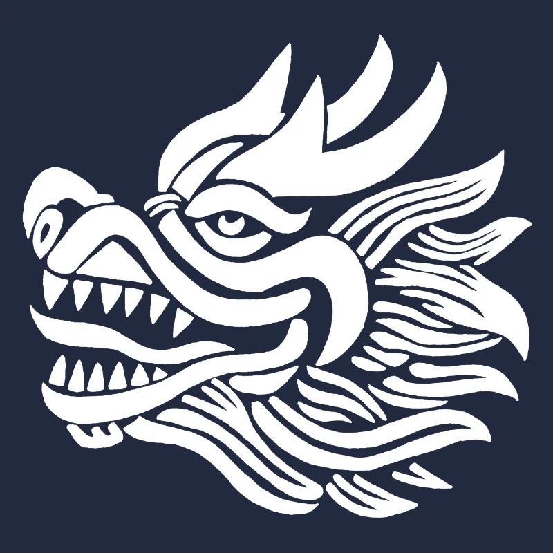 Tête de dragon chinois (blanc)