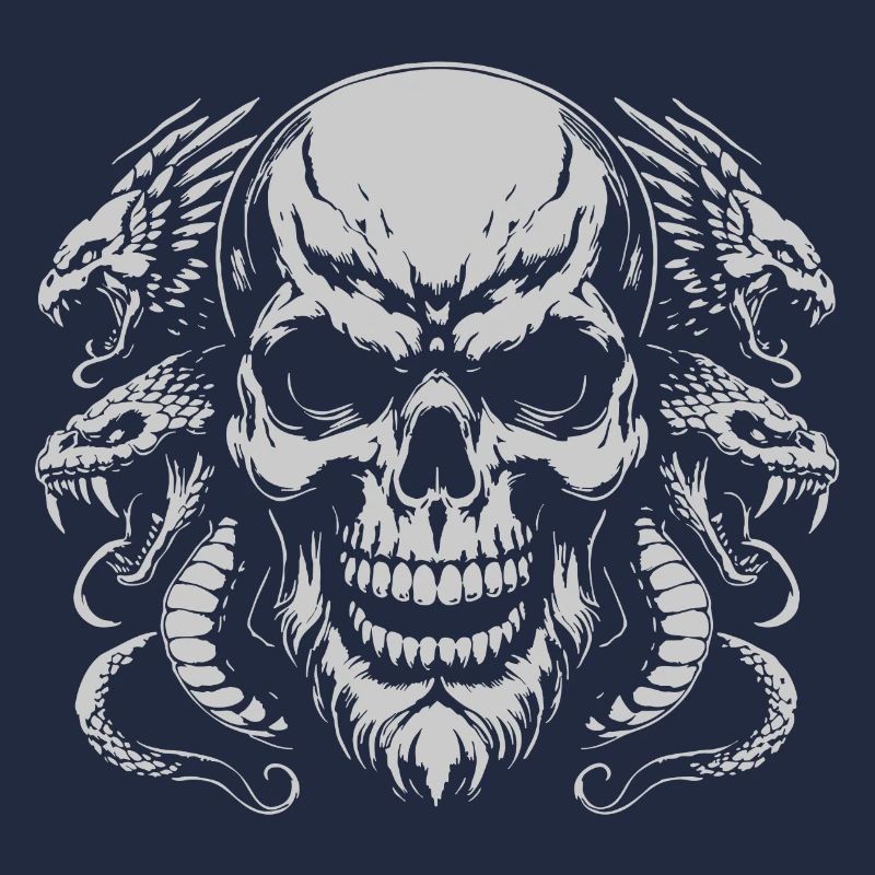 Skull with snake ring