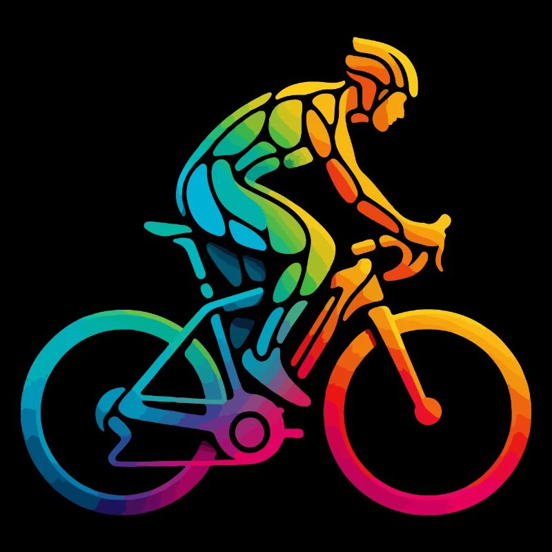 Vibrant Rainbow Cycling Art