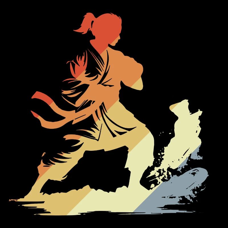 Weibliche Karateka Retro