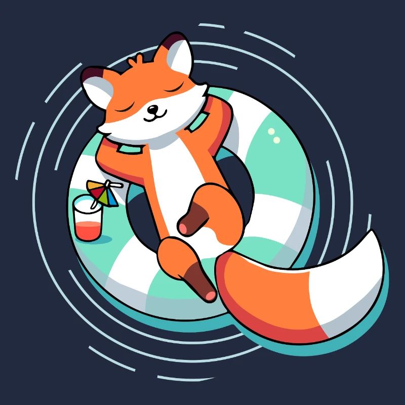 Relaxed fox in the pool – summer & lightness