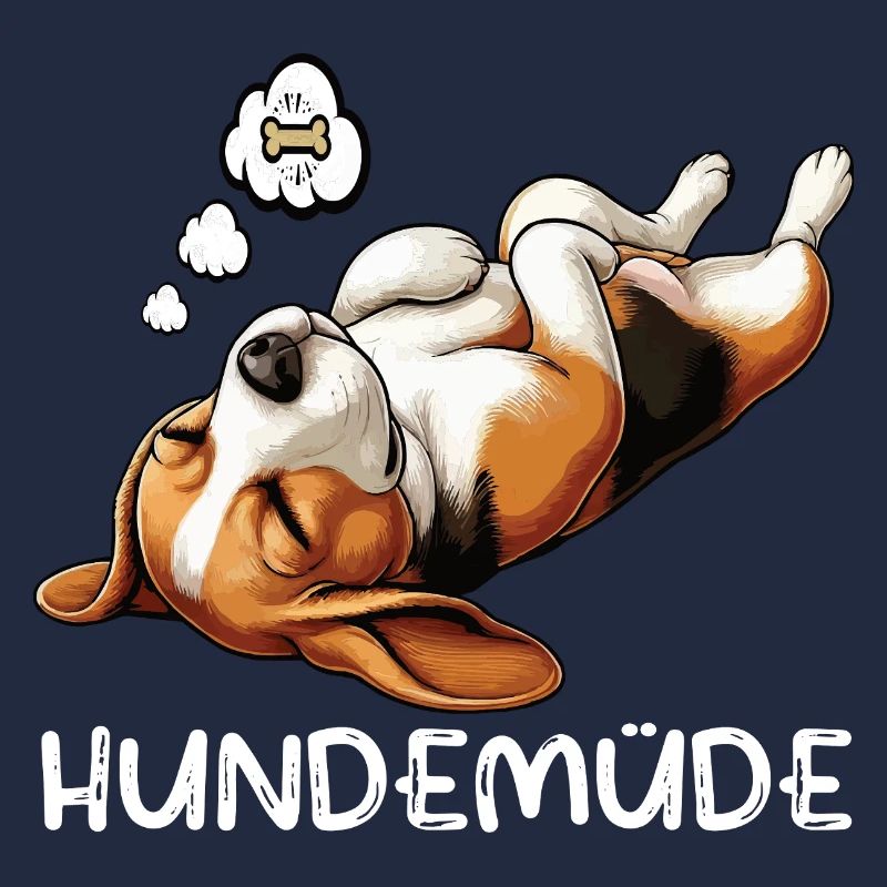 Hundemüde Beagle Beaglebesitzer Beaglehalter