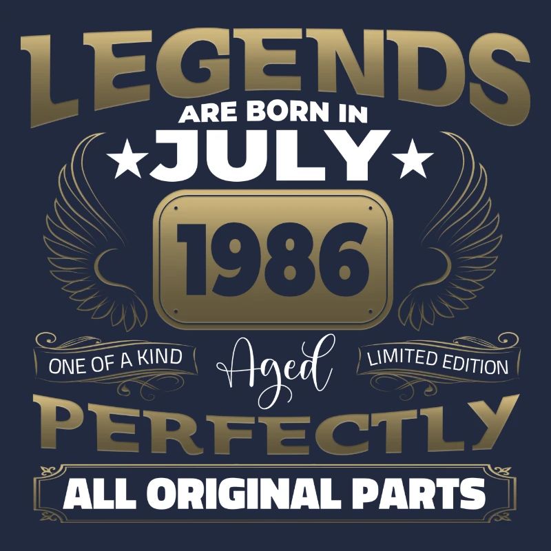 Legend Born 1986 July 36th Birthday Gift