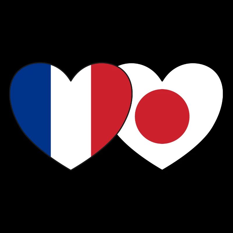 Frankreich Japan Flagge Herz