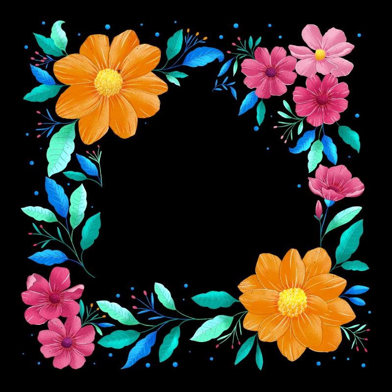 Flower wreath in bright colors