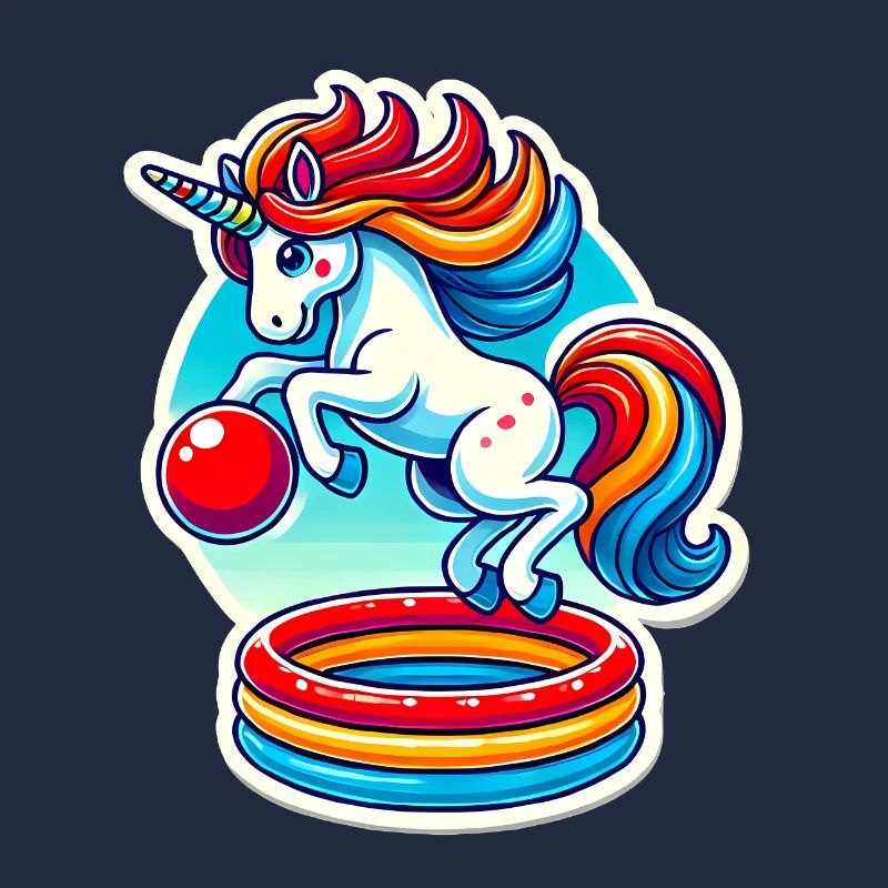 Licorne colorée Piscine Rebond Fun