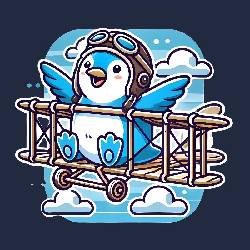 Funny Flying Penguin Believe Soar
