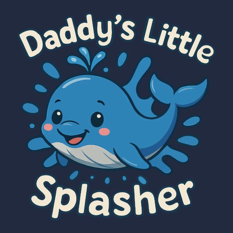 Papa petit éclaboussure mignon bébé baleine