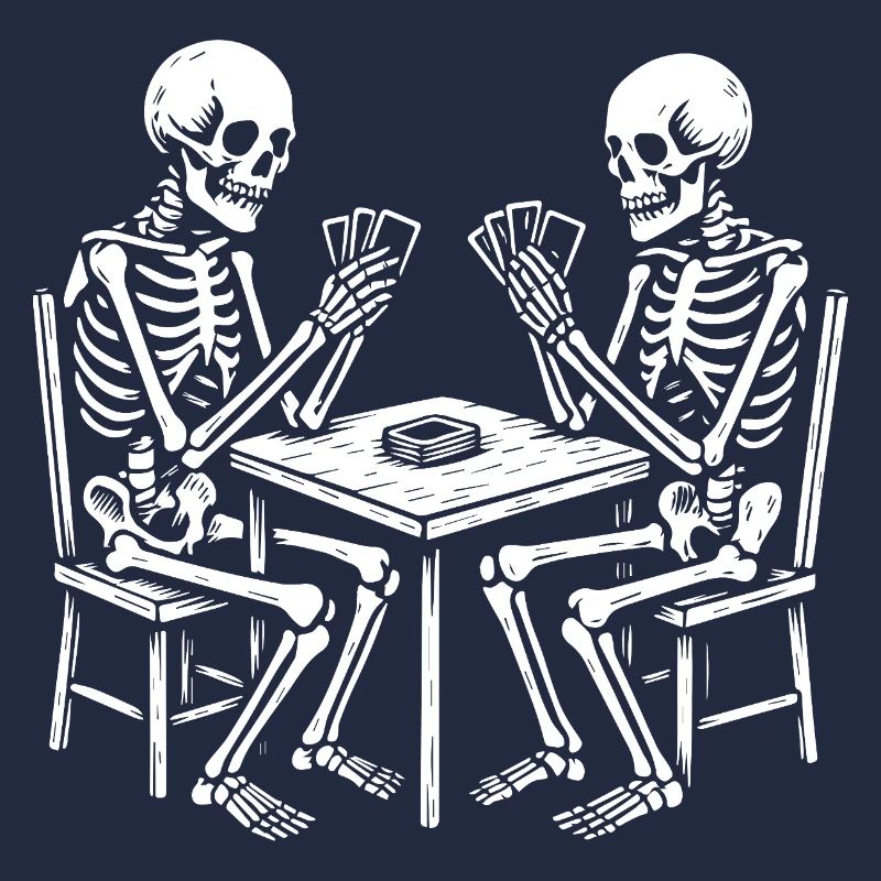 Skeleton Card Game Print Design