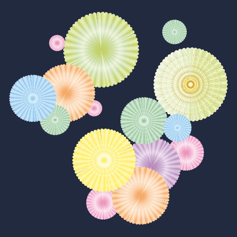 Rosettes pastel – structure en éventail décoratif