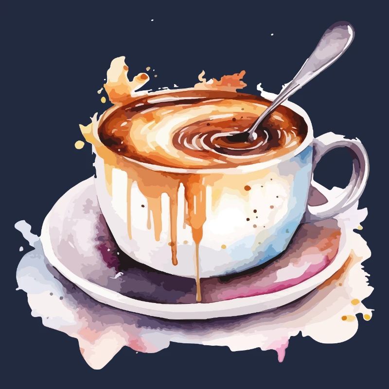 Coffee Watercolor Mug Splash