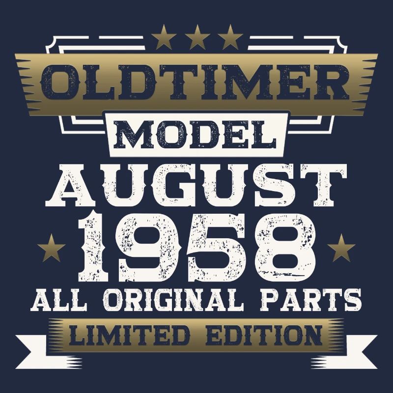 65th Birthday Man Oldtimer August Vintage 1958
