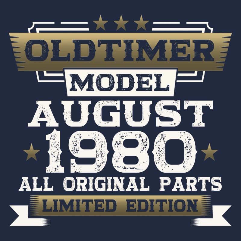 43rd Birthday Man Oldtimer August Vintage 1980