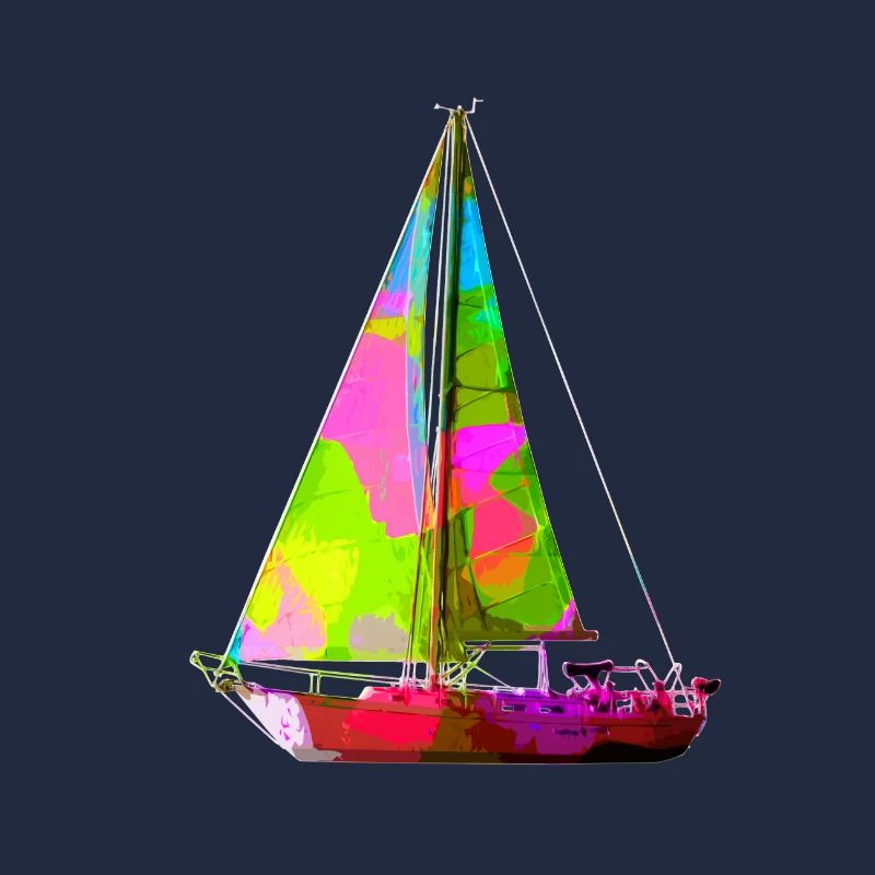 Buntes Segelboot