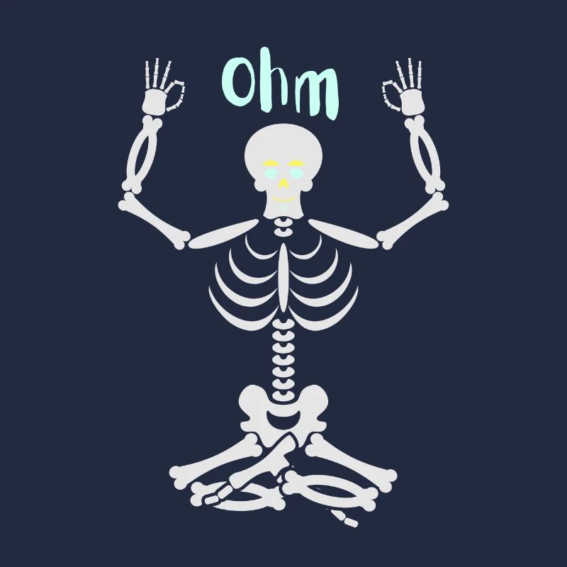 Squelette dans le siège de yoga Ohm