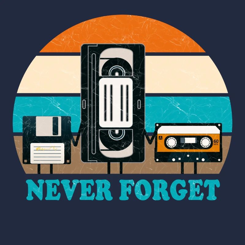 Never Forget - VHS, Cassette, Floppy Disc - Retro
