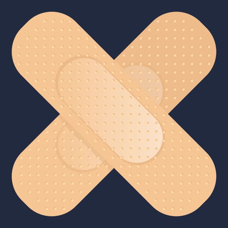 crossed sticking plaster as a design element